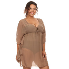 Women's Plus Size Chiffon Beach Dress Swimwear Cover-Up Made in the USA