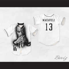 Tupac Shakur Makaveli 13 Los Angeles White Baseball Jersey