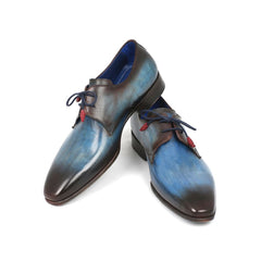 Paul Parkman Men's Blue & Brown Derby Shoes (ID#326-BLU)