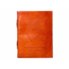 Aquarius Zodiac Handmade Leather Journal