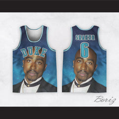 Tupac Shakur 6 Duke Basketball Jersey Design 3