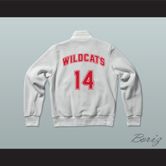Troy Bolton 14 East High School Wildcats White Varsity Letterman Jacket-Style Sweatshirt