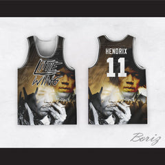 Jimi Hendrix 11 Little Wing Black and Gold Basketball Jersey