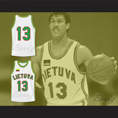 Sarunas Marciulionis 13 Lithuania Basketball Jersey Stitch Sewn - borizcustom - 3