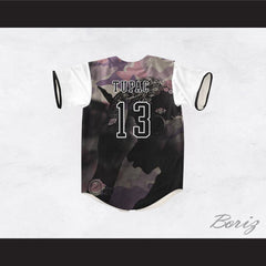 Tupac Shakur 13 Los Angeles Purple Camouflage Baseball Jersey