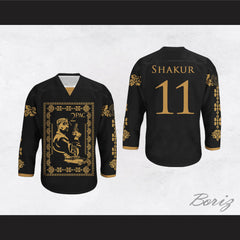 Tupac Shakur 11 Italian Style Black Hockey Jersey