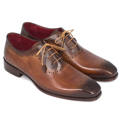 Paul Parkman Men's Brown & Camel Medallion Toe Oxfords (ID#GF61AZ)