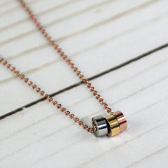 Triple Hoop Necklace- Rose