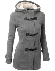 Winter Jacket Women Hooded Winter Coat Fashion Autumn Women Parka Horn Button Coats Abrigos Y Chaquetas Mujer Invierno 2015