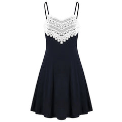 Fashion summer dress 2018 beach dress Womens Crochet Lace Backless Mini Slip Dress Camisole Sleeveless Dress vestidos J08#N