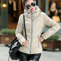 2018 women winter jacket hooded fashion big size 3XL solid stand collar womens basic autumn jacket female coat jaqueta feminina