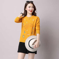 Free Shipping New Fashion 2017 Autumn Winter for womens Cashmere sweaters loose Warm Knitted Sweet Chrismas Pullovers sweaters