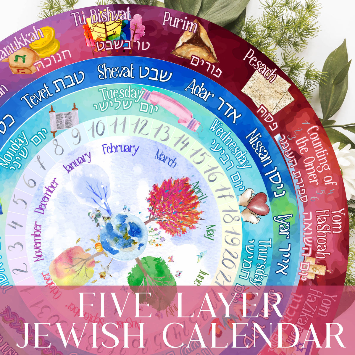 Printable Hebrew Gregorian Calendar : Nissan, iyar, sivan, tammuz, av