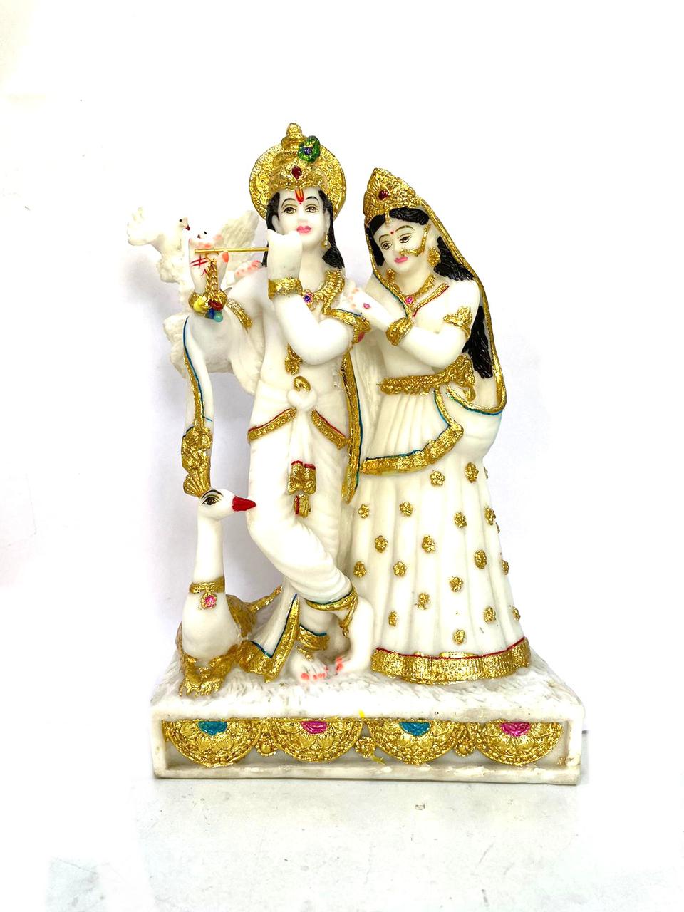 Radha Krishna Sculpture Religious Idols Beautiful Spiritual Display Fr