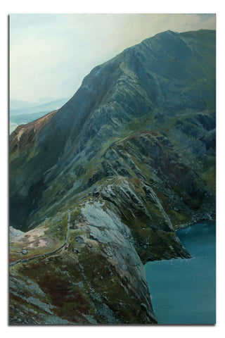 The ridge leading to Llethr in the Rhinog mountaqins. An oil painting by Rob Piercy