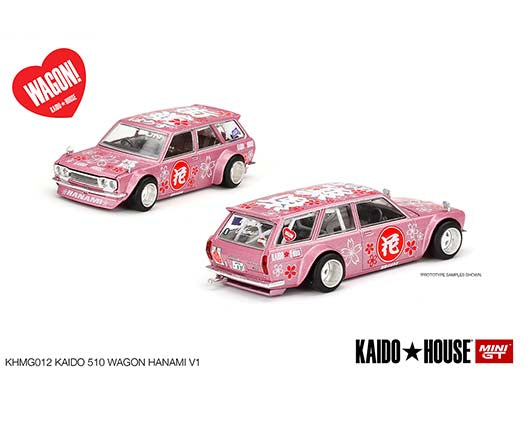 Kaido House x Mini GT 1:64 Datsun Kaido 510 Wagon Hanami V1 Pink Limited  Edition