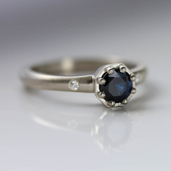 Dark Blue Fair-trade Sapphire Engagement Ring