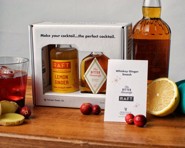 Improper Goods' Whiskey Ginger Smash Cocktail Kit, handmade in Seattle