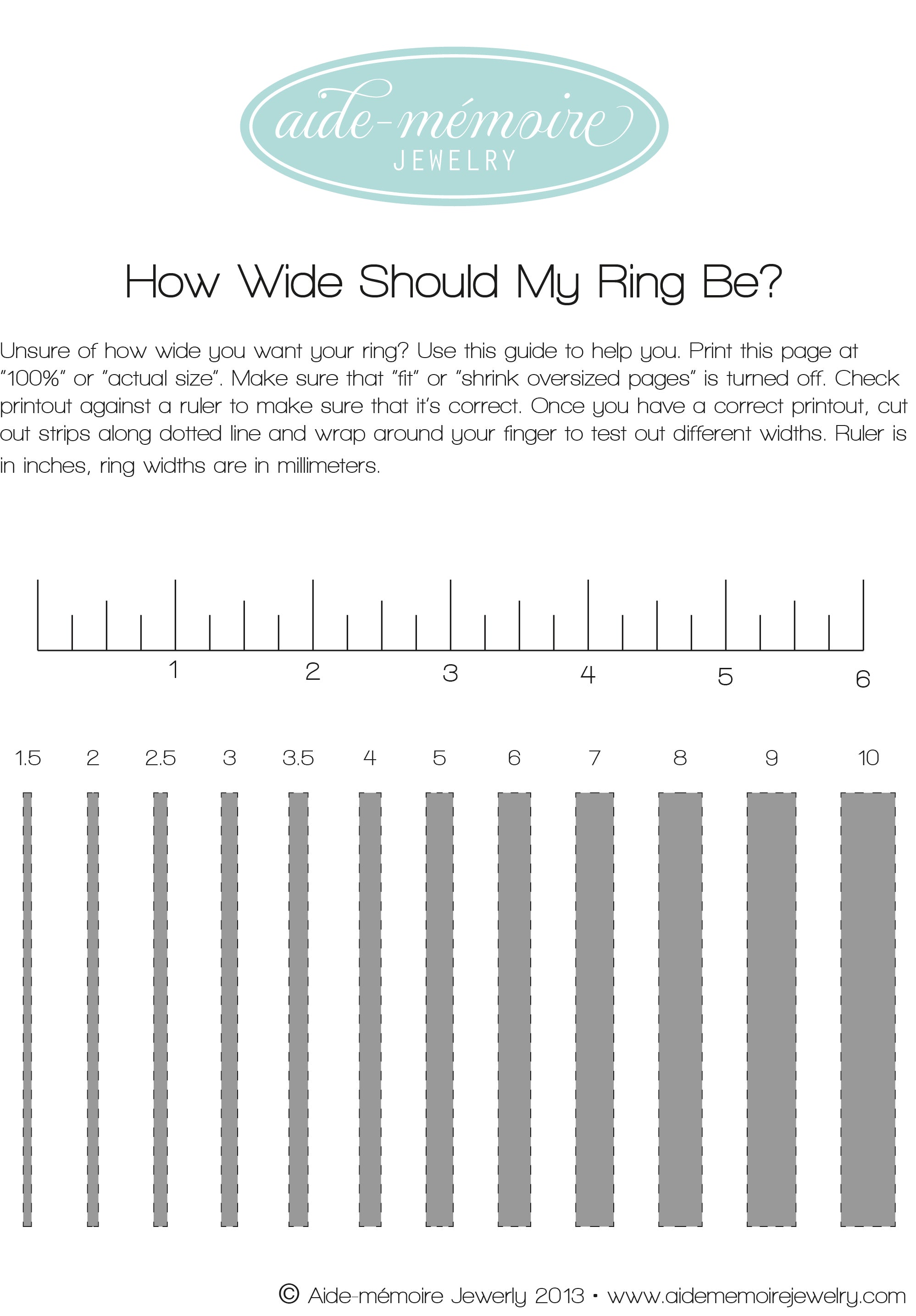 Ring Mm Width Size Chart
