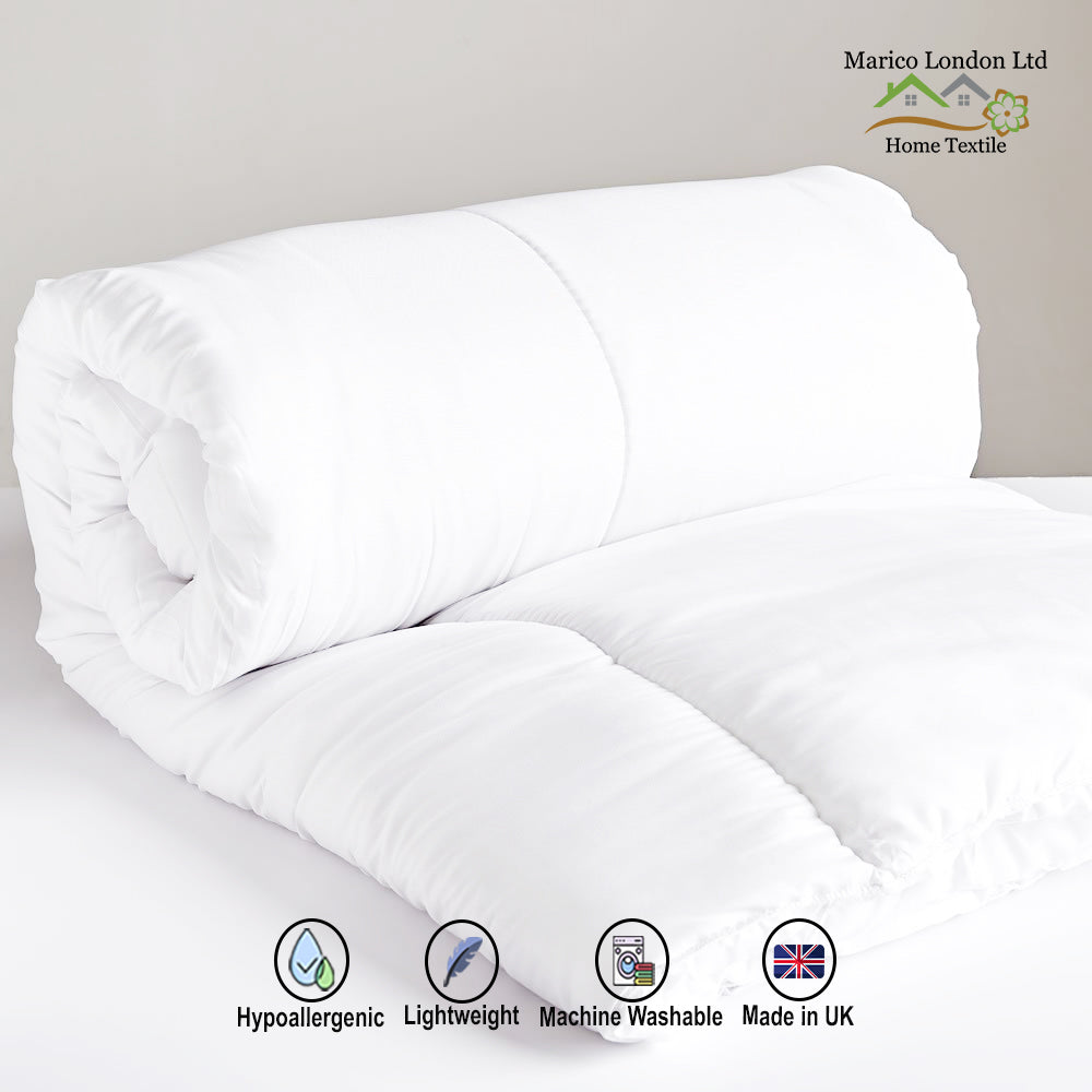 NEW DUVET QUILT WITH A PAIR OF DELUXE PILLOWS 10.5 TOG 13.5 AND 15. 
