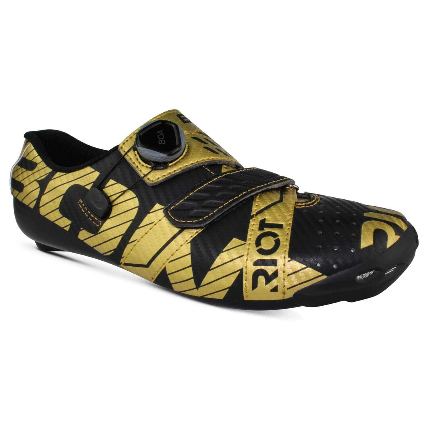 ■ 公式 ■ BONT Cycling ロードバイク用シューズ RRPBG ライオットプラス Riot+ スタンダードフィット - Boa -  Matt Black/Gold [ユニセックス]