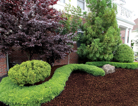 brown landscaping rubber mulch