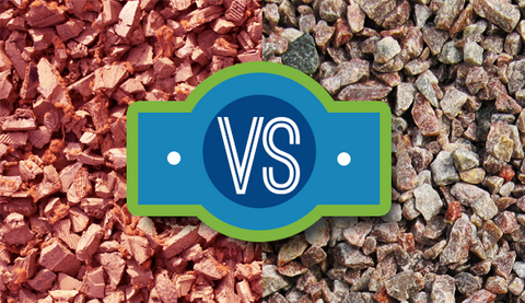 rubber mulch vs rocks