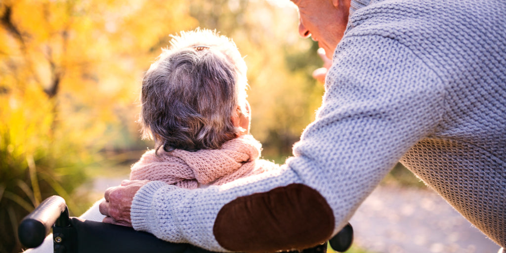 elderly going for a walk