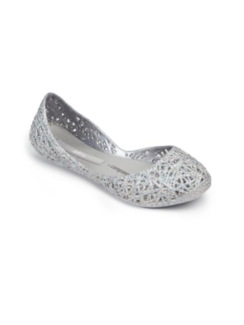 mini melissa silver shoes