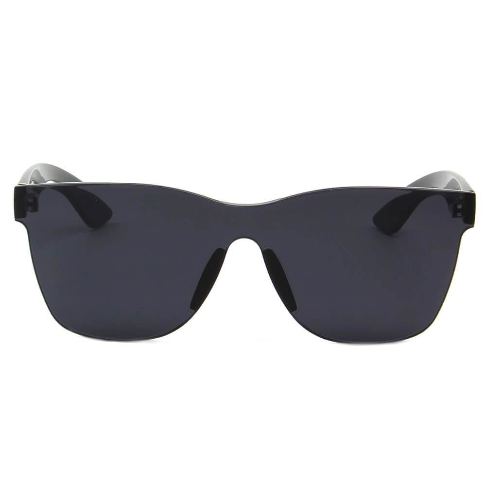 rimless flat lens sunglasses