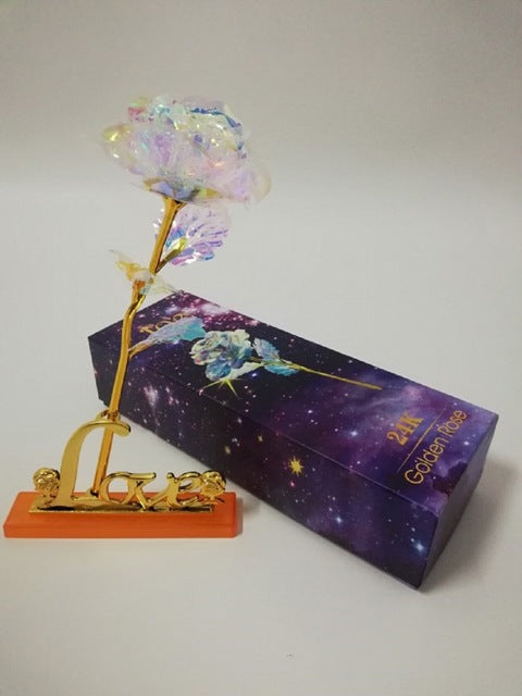 Valentine's Day Galaxy Rose Romantic Crystal Flower Lovers Rose With Gift Box