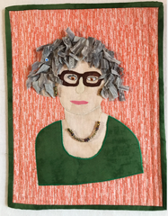 Quilted Self Portrait of Marijke from My Creative Quilts