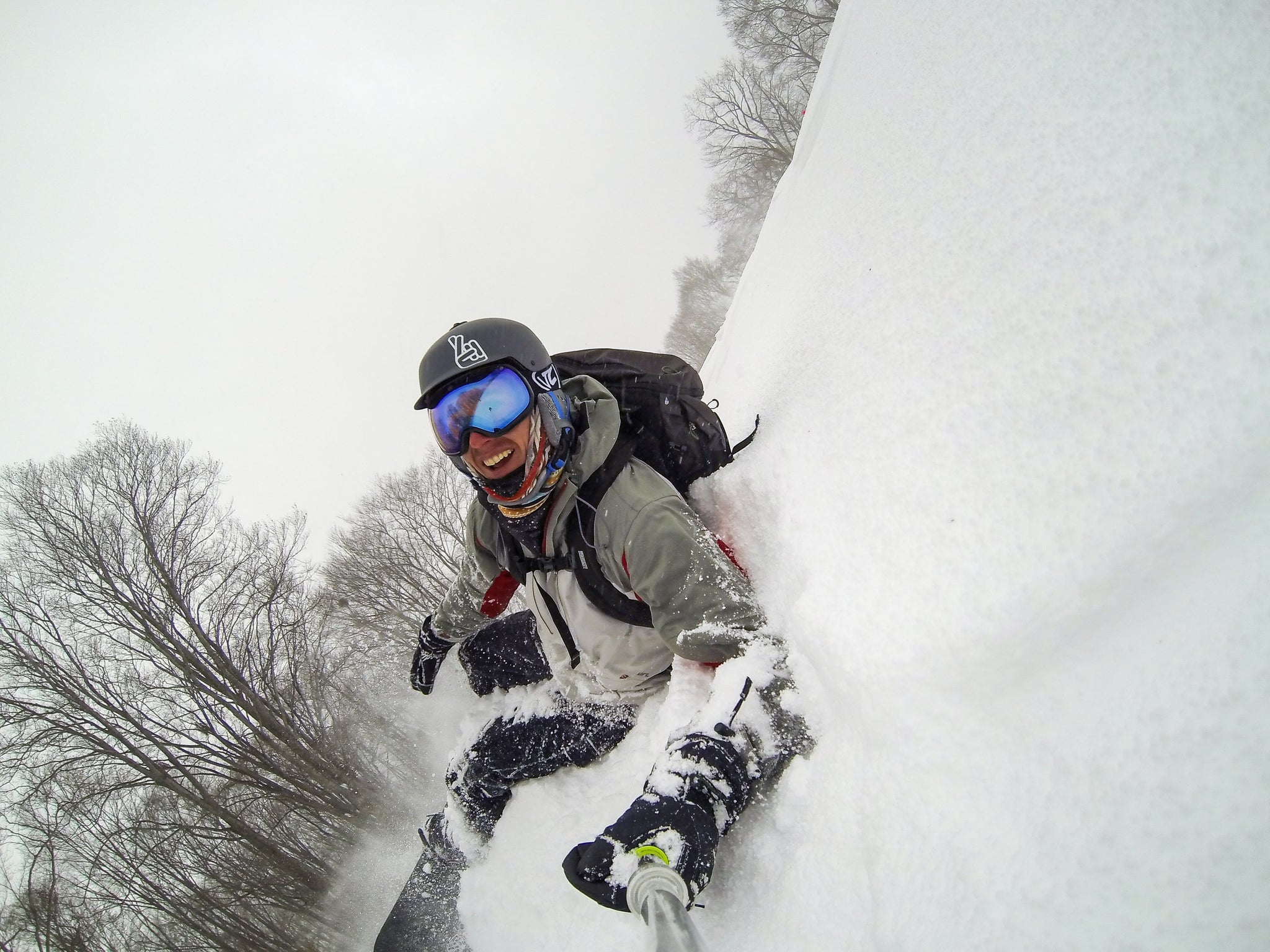 Justin Snowboarding in Japan