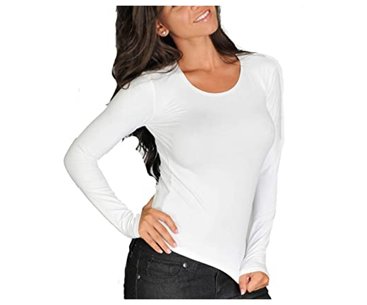 white lycra long sleeve top