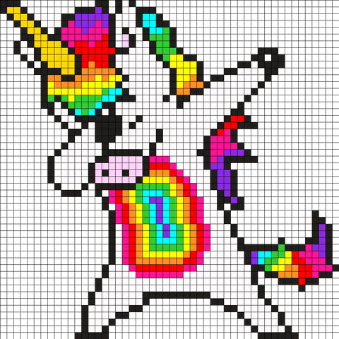 Unicorn Dab in Pixel