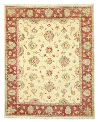 Hand-knotted Wool Ivory Traditional Oriental Agra Rug (8' x 10'1)