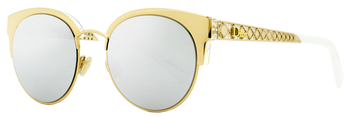 Dior Women's Oval Sunglasses Amamini J5gdc Gold/white 50mm | Shop