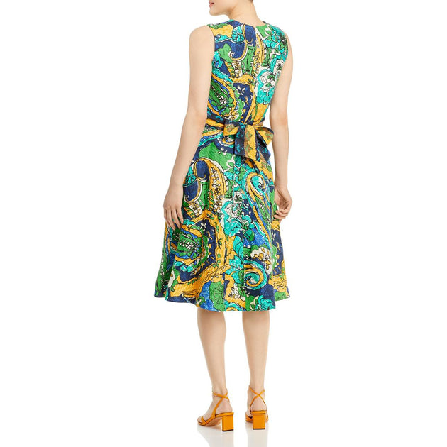 Kobi Halperin Sophie Womens Linen Tie Back Shift Dress#N#| Shop Premium