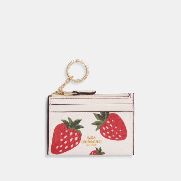 Coach Outlet Mini Skinny Id Case With Wild Strawberry Print | Shop Premium  Outlets