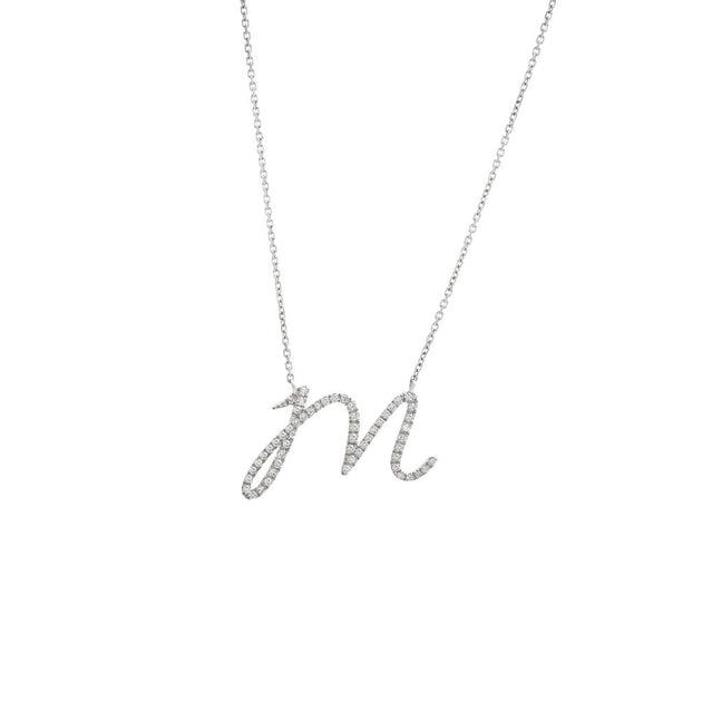 Roberto Coin Diamond Letter M Necklace 001634AWCH_M