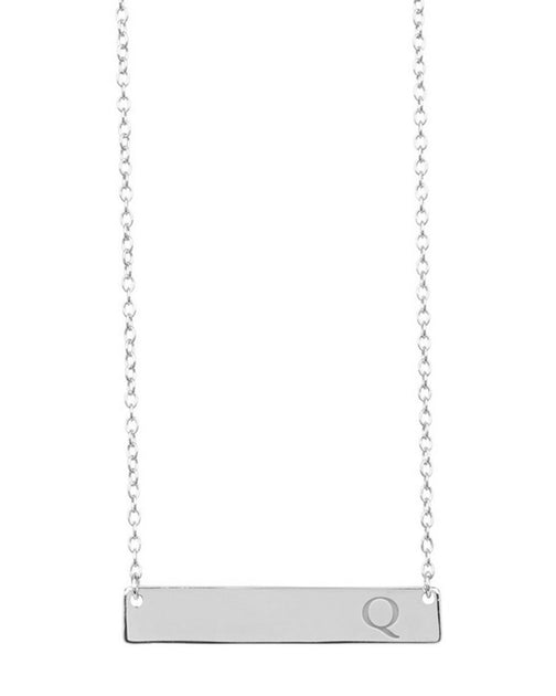 sterling silver bar initial necklace