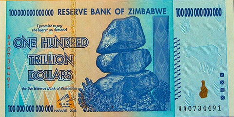 zimbabwe 100 trillion dollars