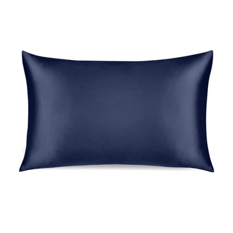 navy blue silk pillowcase