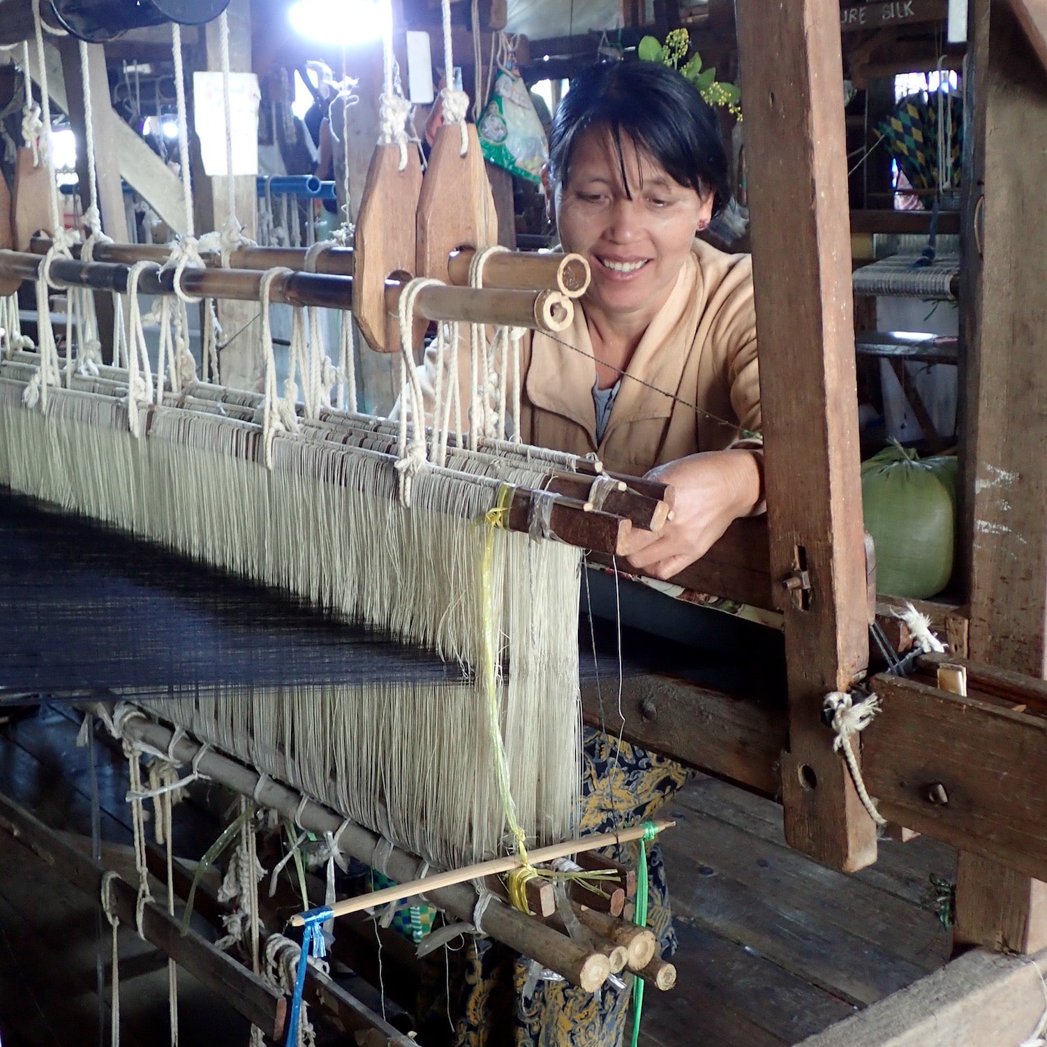 Lotus Weaving Inle Lake Myanmar | YGN Collective