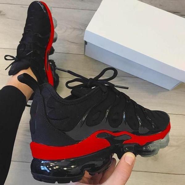 black red sneakers