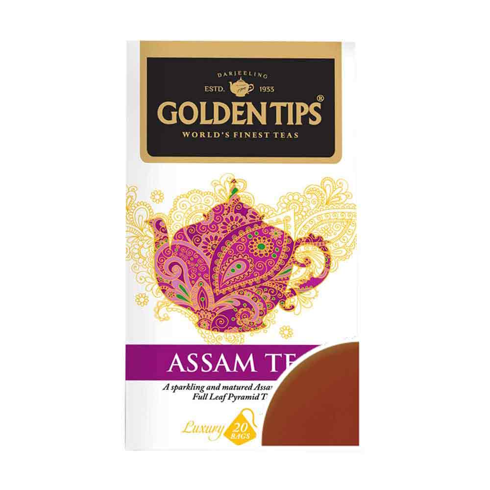 Assam Full Leaf Pyramid - 20 Tea Bags, 40g - Golden Tips Tea (India)