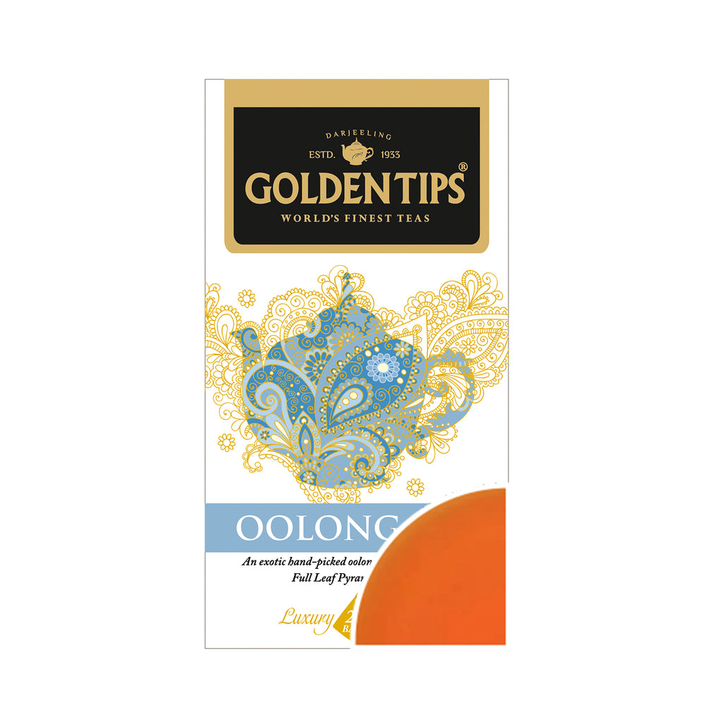 Oolong Tea Full Leaf Pyramid - 20 Tea Bags, 40g - Golden Tips Tea (India)