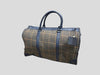 borsone spigato grey weekend in ecopelle con inserti in lana