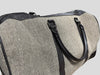 borsone spigato grey weekend in ecopelle con inserti in lana
