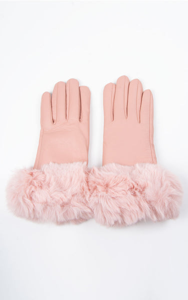 faux leather winter gloves